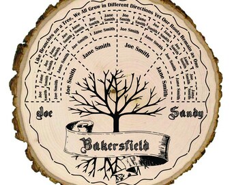 Family Tree SVG Template for Laser Engraving with Glowforge or Other - Digital File Only / Vector