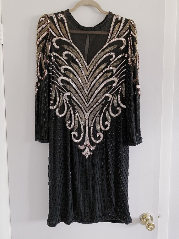 Black//Gold//Rose Gold Beaded Sequin Dress