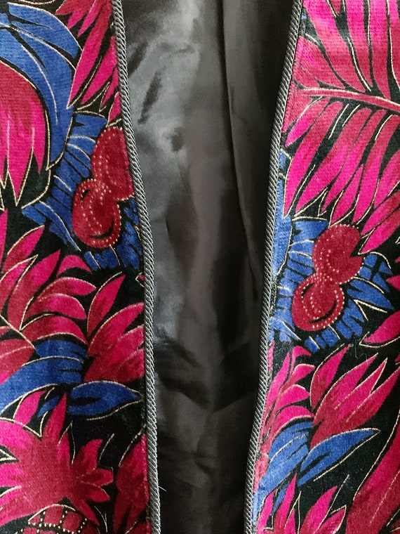 Tropical Jungle Print Velvet Blazer - image 4