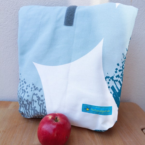 Lunchbag groß, XL, Vespertasche, BLAU, Picknicktasche