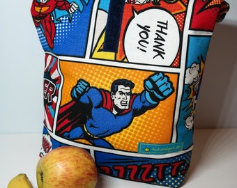 Lunchbag large, XL, snack bag, COMIC, Superheroes, Superman, Picnic bag