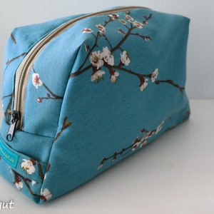 XXL large TOILET BAG with inner compartments, wash bag, cosmetic bag, CHERRY BLOSSOM