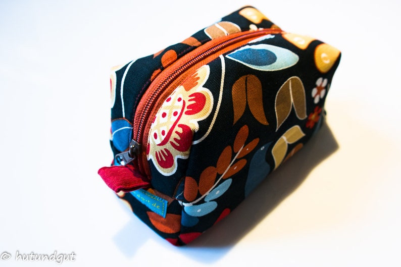 small TOILETRY BAG, pencil case, Blumenfreude, cotton image 2