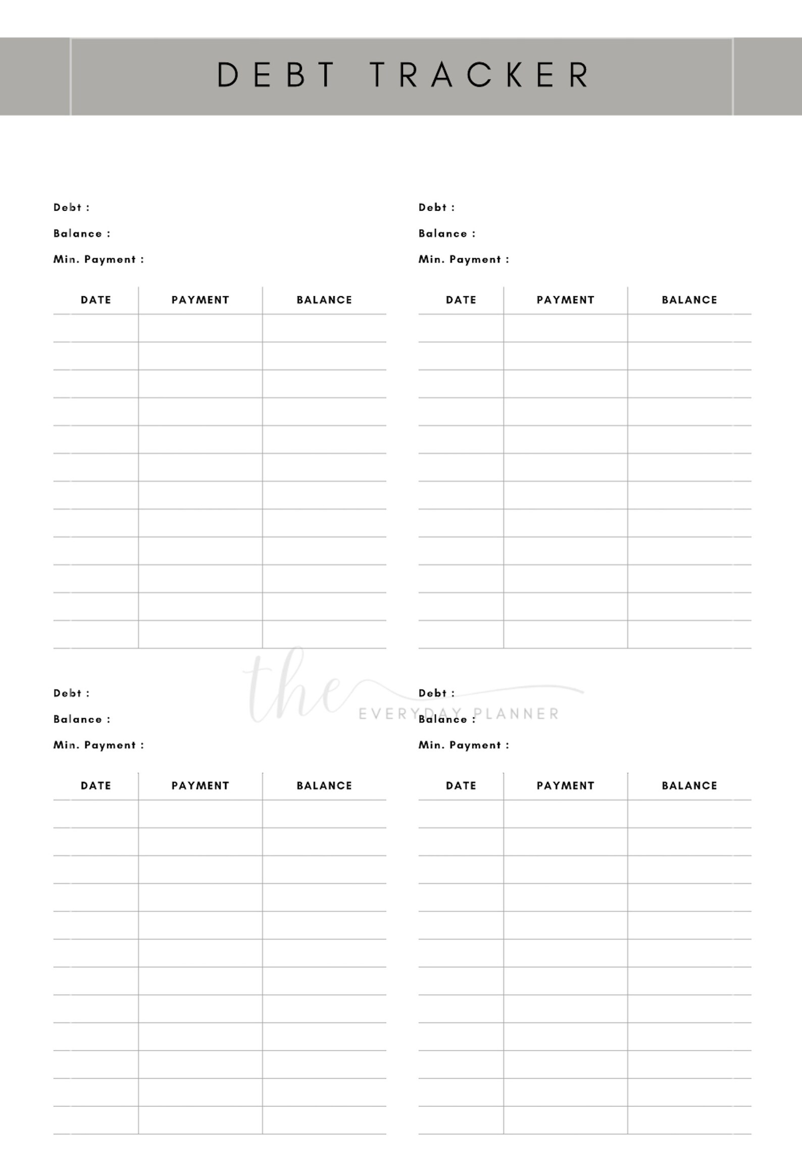 Debt Template.pdf Debt Payment Tracker Printable , Debt Tracker Printable, Debt Snowball ...