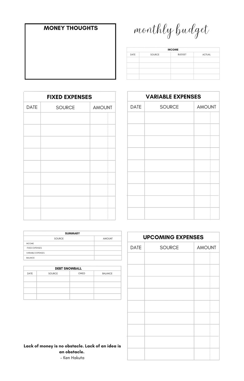 Digital Budget Planner, Finance Tracker, Finance Planner, Digital