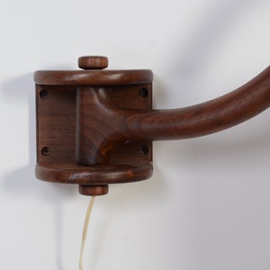 Walnut Wall Lamp Swing Arm Sconce Mid Century Modern image 4