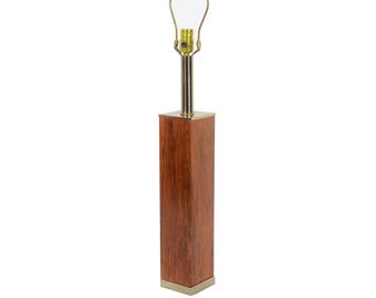 Rosewood and Brass Lamp Danish Modern Laurel Lamp