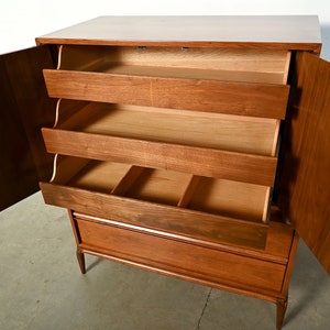 Walnut Tall Dresser Gentlemans Chest Mid Century image 7