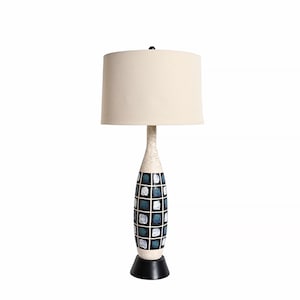 Hand Painted Table Lamp Large Lamp Mid Century Modern image 1