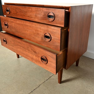 Walnut Dresser Founders Furniture Round Wood Pulls Mid Century Modern image 7