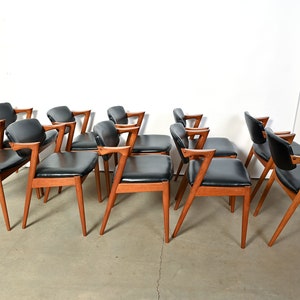 Kai Kristiansen Teak Arm Chairs Model 42 Set of 10 Danish Modern image 5