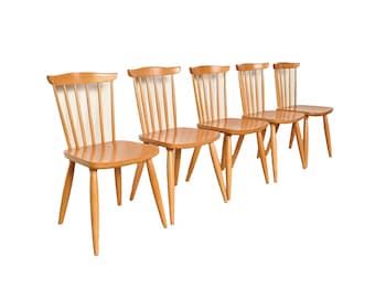 Beech Dining Chair Set of 4 Mid Century Modern Danish Modern