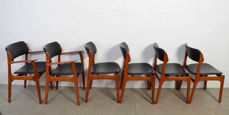 6 Teak Dining Chairs Erik Buch OD Mobler Danish Modern image 3