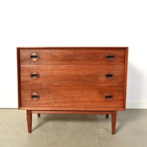 Walnut Dresser Founders Furniture Round Wood Pulls Mid Century Modern image 2