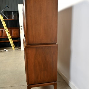 Walnut Tall Dresser United Furniture Mid Century Modern image 3