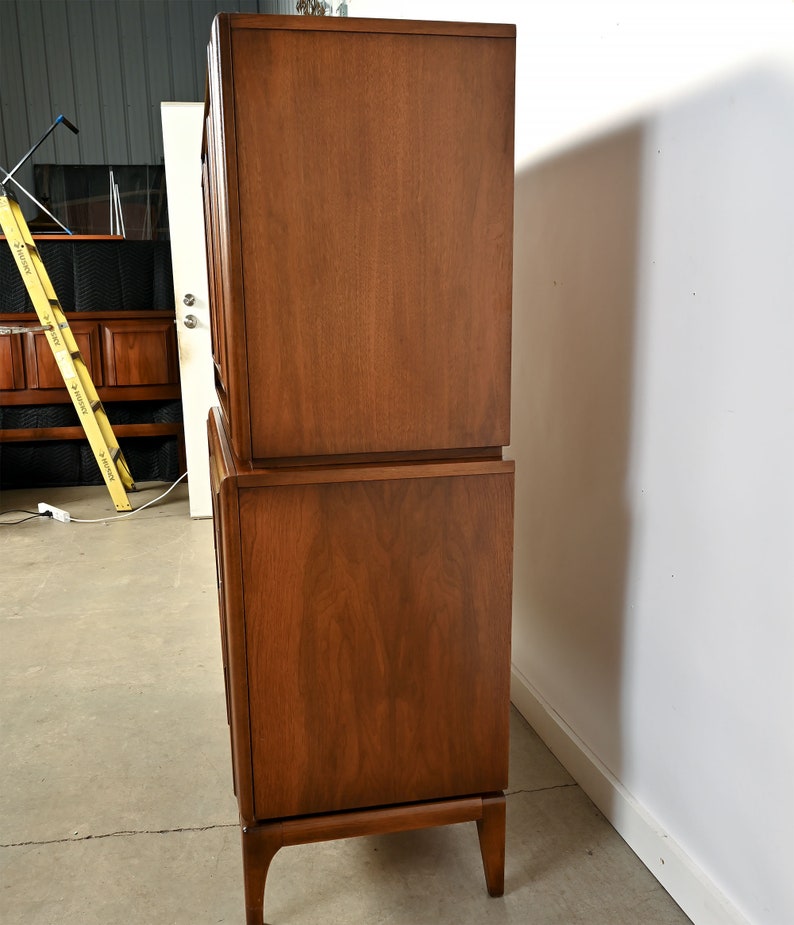 Walnut Tall Dresser United Furniture Mid Century Modern image 3