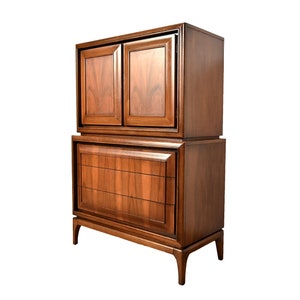 Walnut Tall Dresser United Furniture Mid Century Modern image 1