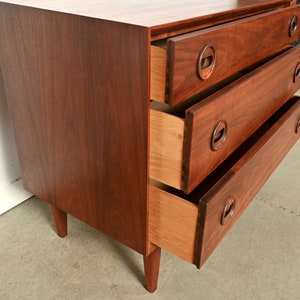 Walnut Dresser Founders Furniture Round Wood Pulls Mid Century Modern image 6
