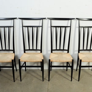 Gio Ponti Style Dining Chair Piazza Originals Set of 4 Mid Century Modern zdjęcie 2