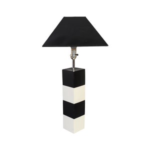 Table Lamp Black and White Mid Century Modern
