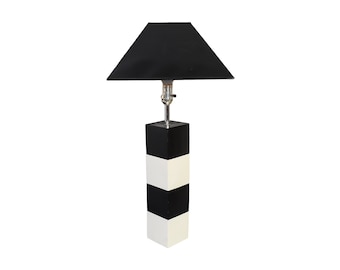 Table Lamp Black and White Mid Century Modern