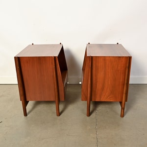 Drexel Declaration Nightstands Pair of Walnut Nightstands Mid Century Modern image 6