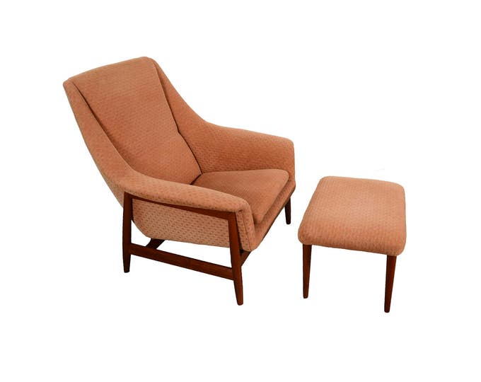 Folke Ohlsson Dux Lounge Chair and Ottoman Danish Modern Etsy