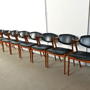 Kai Kristiansen Teak Arm Chairs Model 42 Set of 10 Danish Modern image 2