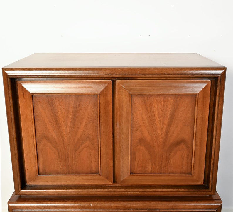 Walnut Tall Dresser United Furniture Mid Century Modern image 6