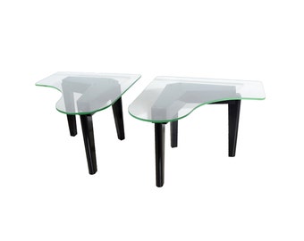 Glass Top Side Tables Boomerang Top Piano Shaped Top