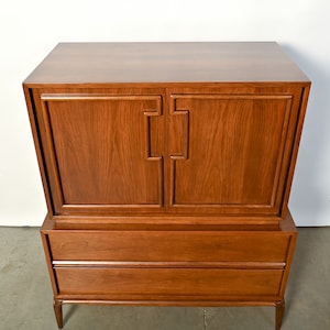 Walnut Tall Dresser Gentlemans Chest Mid Century image 8