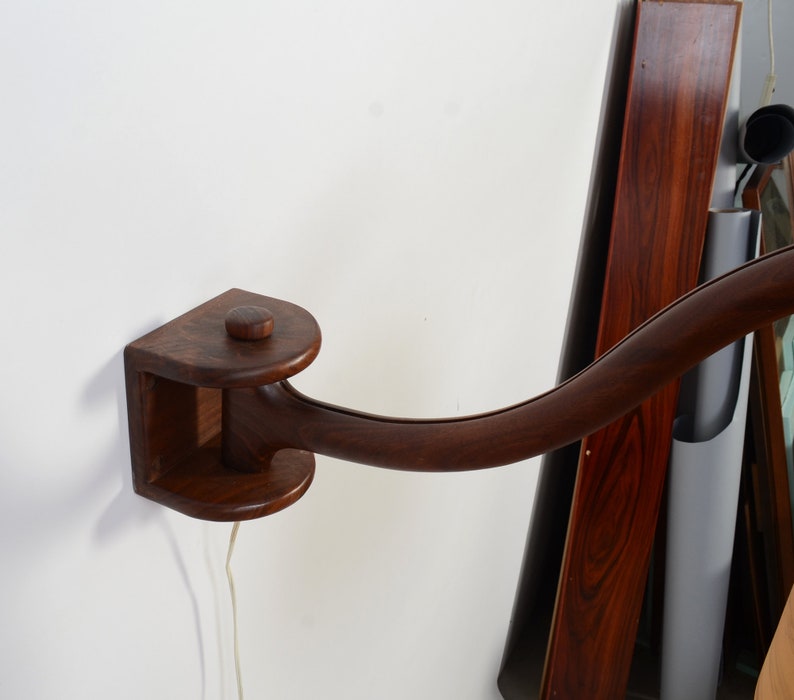 Walnut Wall Lamp Swing Arm Sconce Mid Century Modern image 5