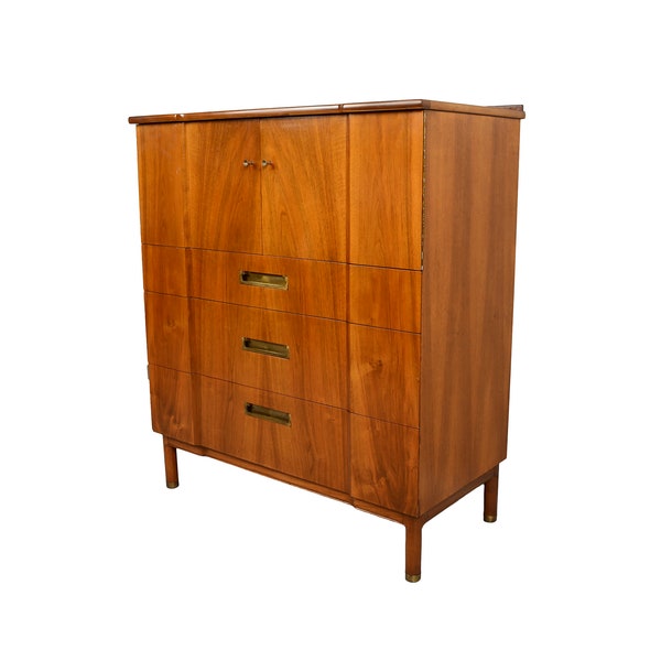 John Widdicomb Walnut Gentleman's Chest  Mid Century Modern