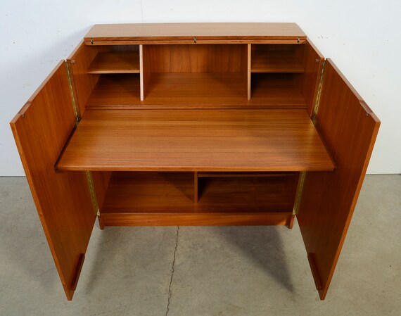 Folding Desk Danish Modern Magic Box Desk Mid Century Modern Etsy