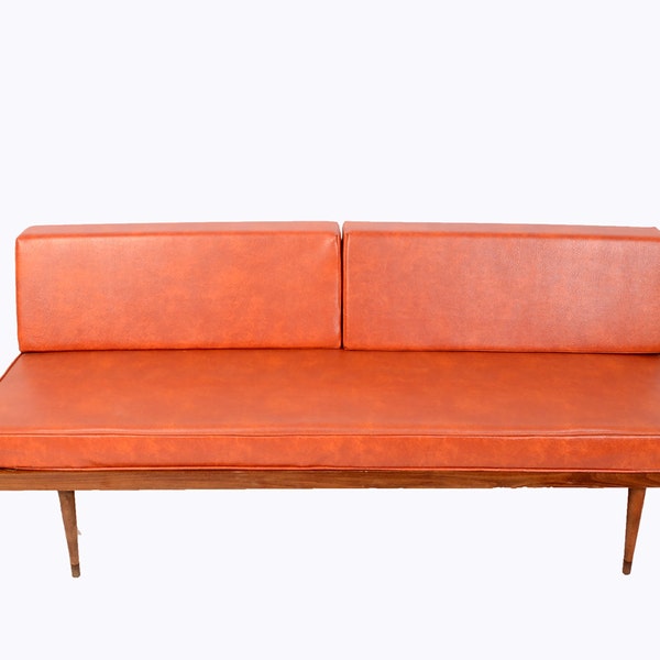 Mid Century Sofa Daybed Danish Modern Orange 1950 1960