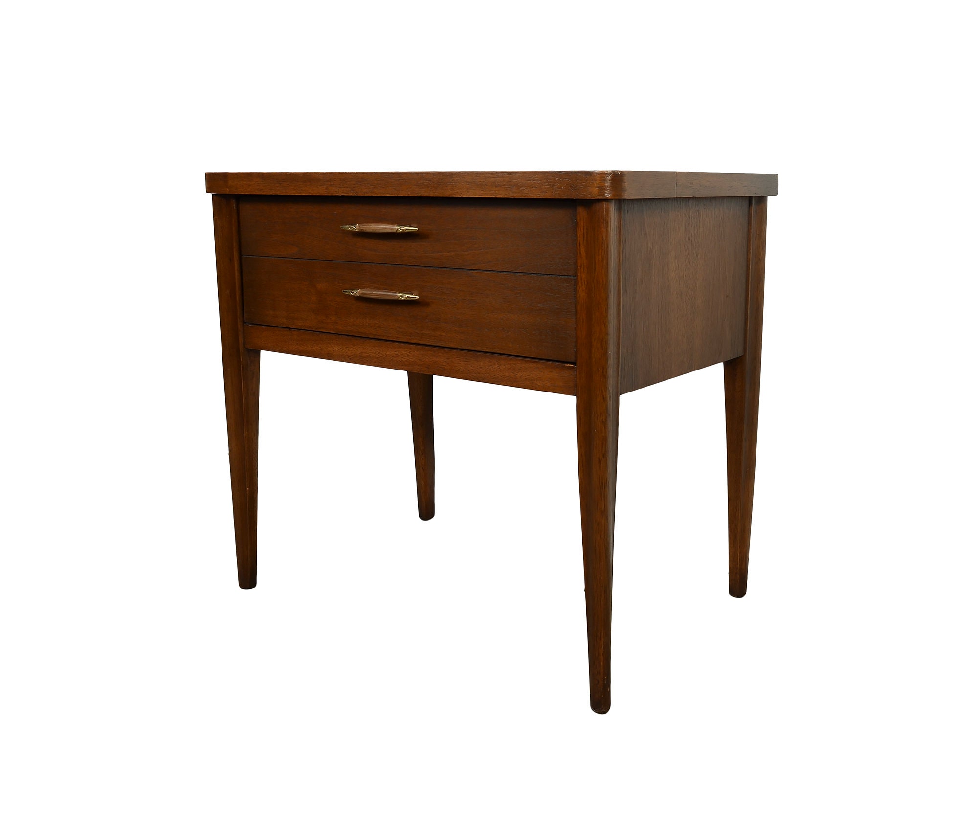 Broyhill Saga Nightstand Side Table Walnut Mid Century Modern