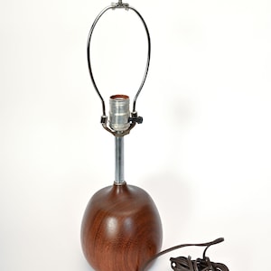 Teak Lamp Vintage Teak Turned Table Lamp Danish Modern image 4