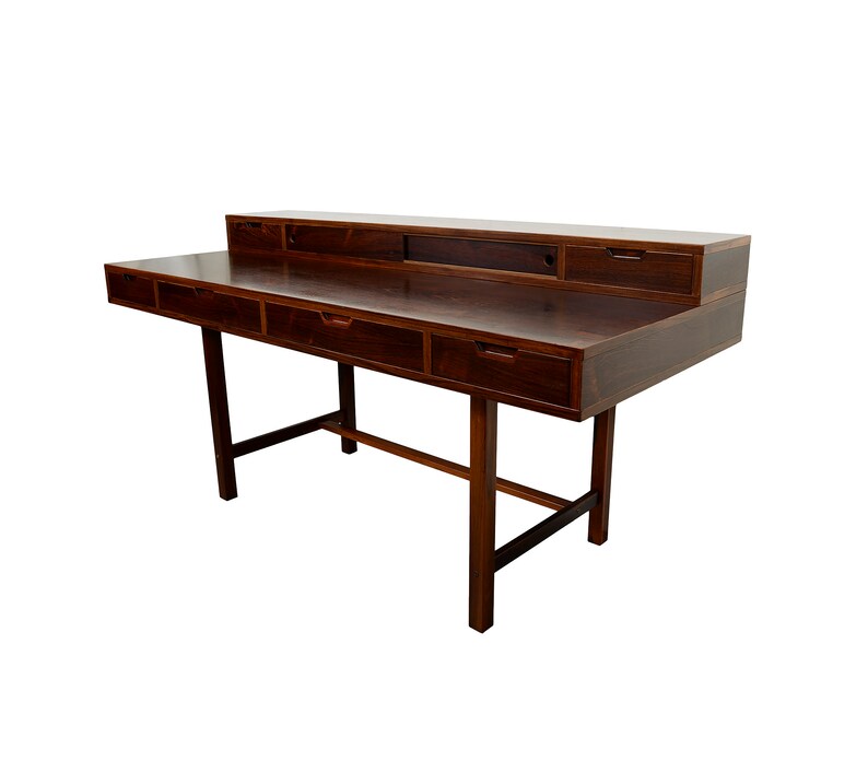 Rosewood Desk Flip Top Danish Modern Peter Lovig Nielsen