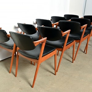 Kai Kristiansen Teak Arm Chairs Model 42 Set of 10 Danish Modern image 6