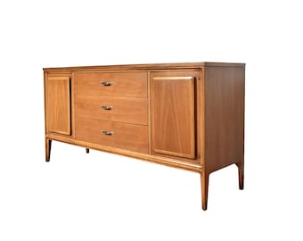 Broyhill Long Dresser Chest Dresser Walnut 70 Forward Mid Century Modern