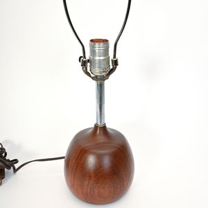 Teak Lamp Vintage Teak Turned Table Lamp Danish Modern image 3