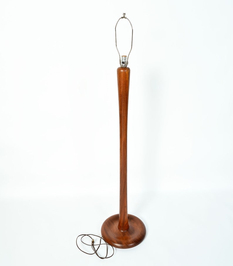 Teak Floor Lamp Curvy Wood Lamp Danish Modern Mid Century Modern image 3