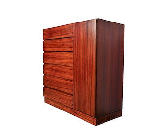 Rosewood Gentlemans  Chest Dresser made by Vinde Mobler  Danish Modern Arne Wahl Iversen