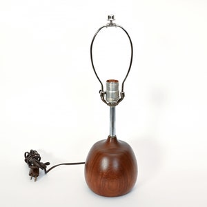 Teak Lamp Vintage Teak Turned Table Lamp Danish Modern image 2