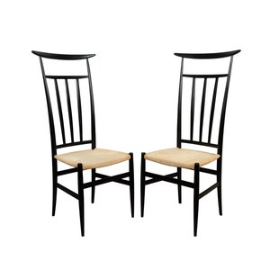 Gio Ponti Style Dining Chair Piazza Originals Set of 4 Mid Century Modern zdjęcie 1