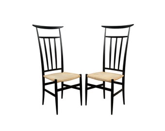 Gio Ponti Style Dining Chair Piazza Originals Set of 4 Mid Century Modern