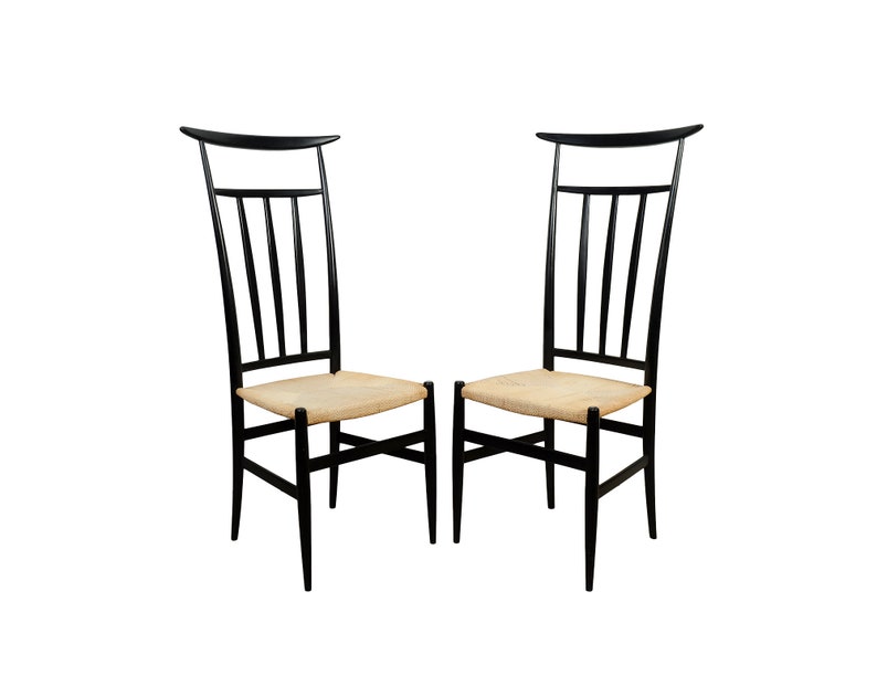 Gio Ponti Style Dining Chair Piazza Originals Set of 4 Mid Century Modern image 1