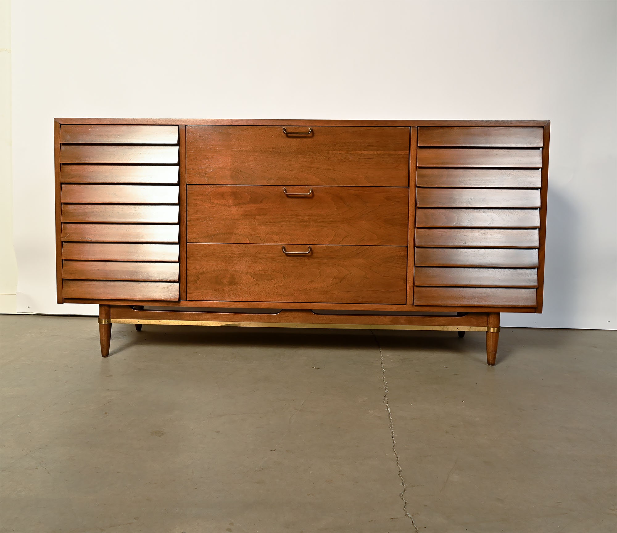 Walnut Long Dresser American of Martinsville Dania Line