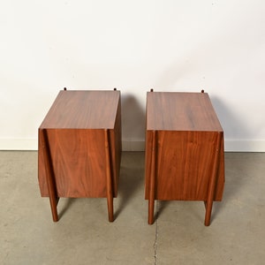 Drexel Declaration Nightstands Pair of Walnut Nightstands Mid Century Modern image 5