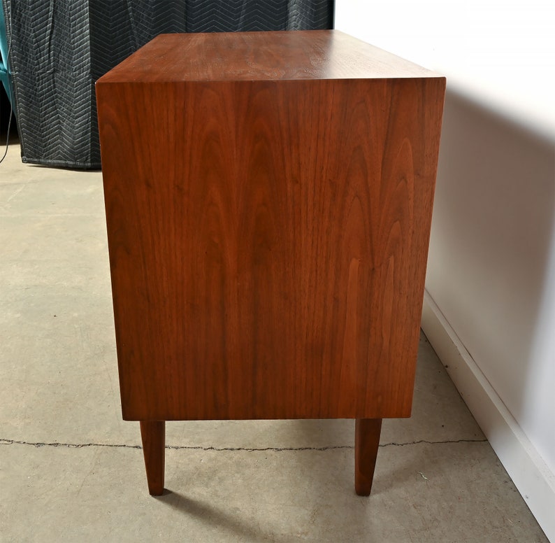 Walnut Dresser Founders Furniture Round Wood Pulls Mid Century Modern image 3